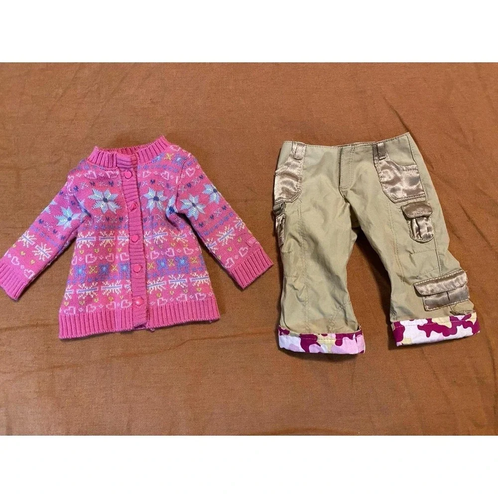American Girl Doll Clothes Cardigan Isle Sweater Cargo Pants Lot